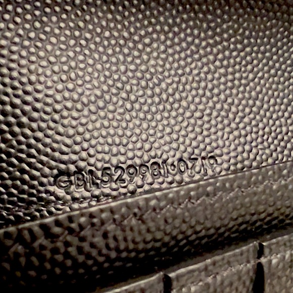 Authentic YSL Saint Laurent Cassandra Leather Long Bifold Wallet Black on Black - Picture 8 of 12
